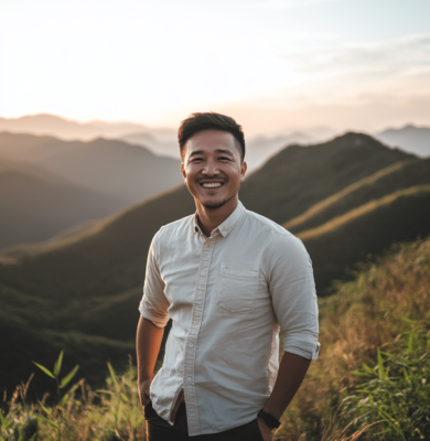 man smiling with teeth